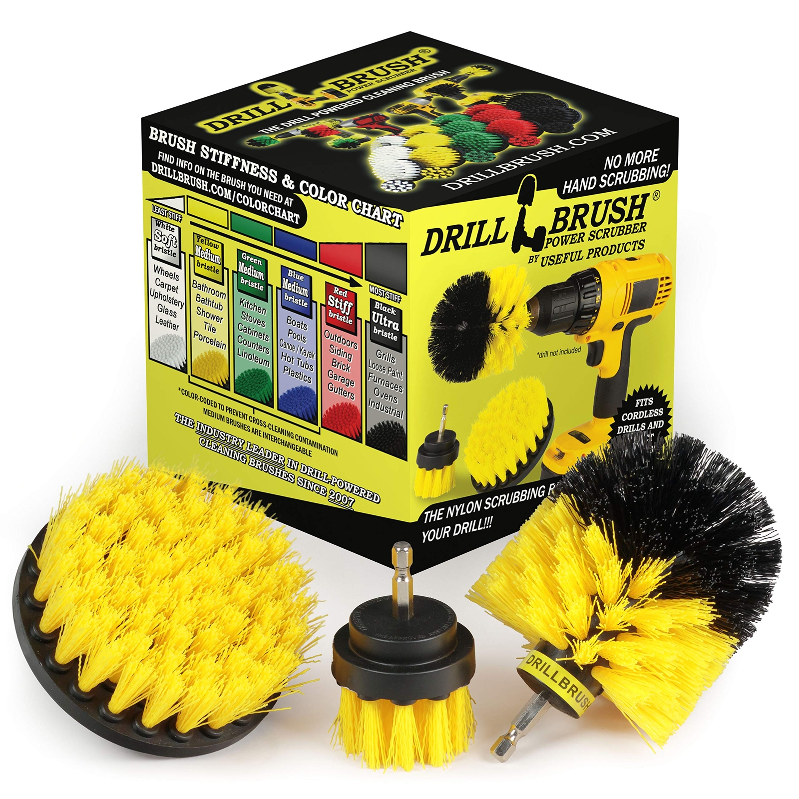 Drill Brush Attachment Bathroom Surfaces Tub Shower Tile And Grout All Purpose P