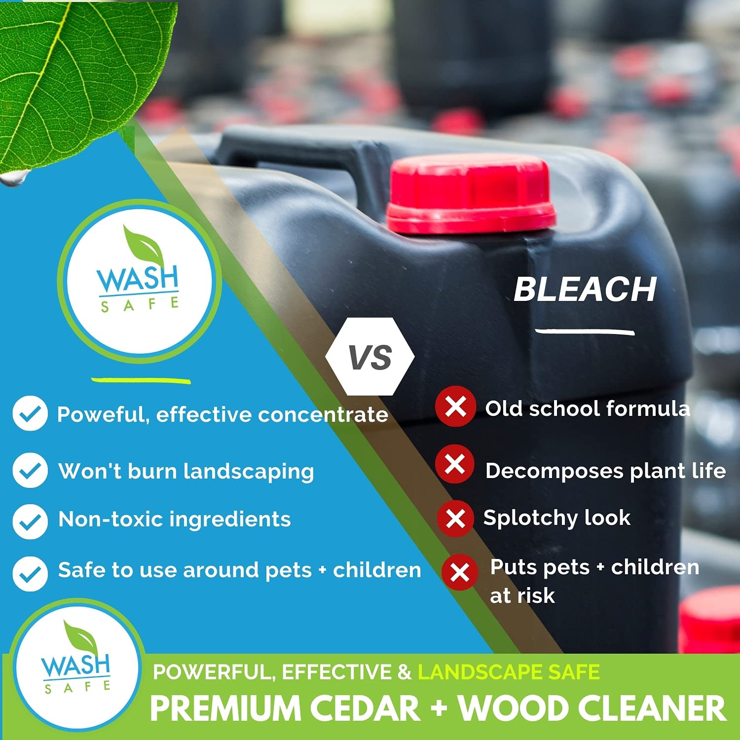 CEDAR WASH Eco-Safe and Organic Wood Cleaner, 10 Lb. Container, Clear (WS-CW-10L