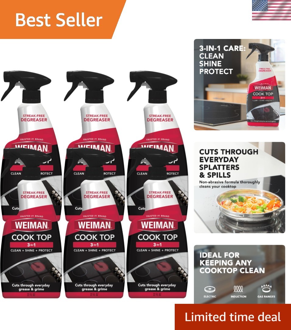 Ceramic & Glass Cooktop Cleaner Spray – 22 Ounce [6 Pack] – Daily Use Profess…