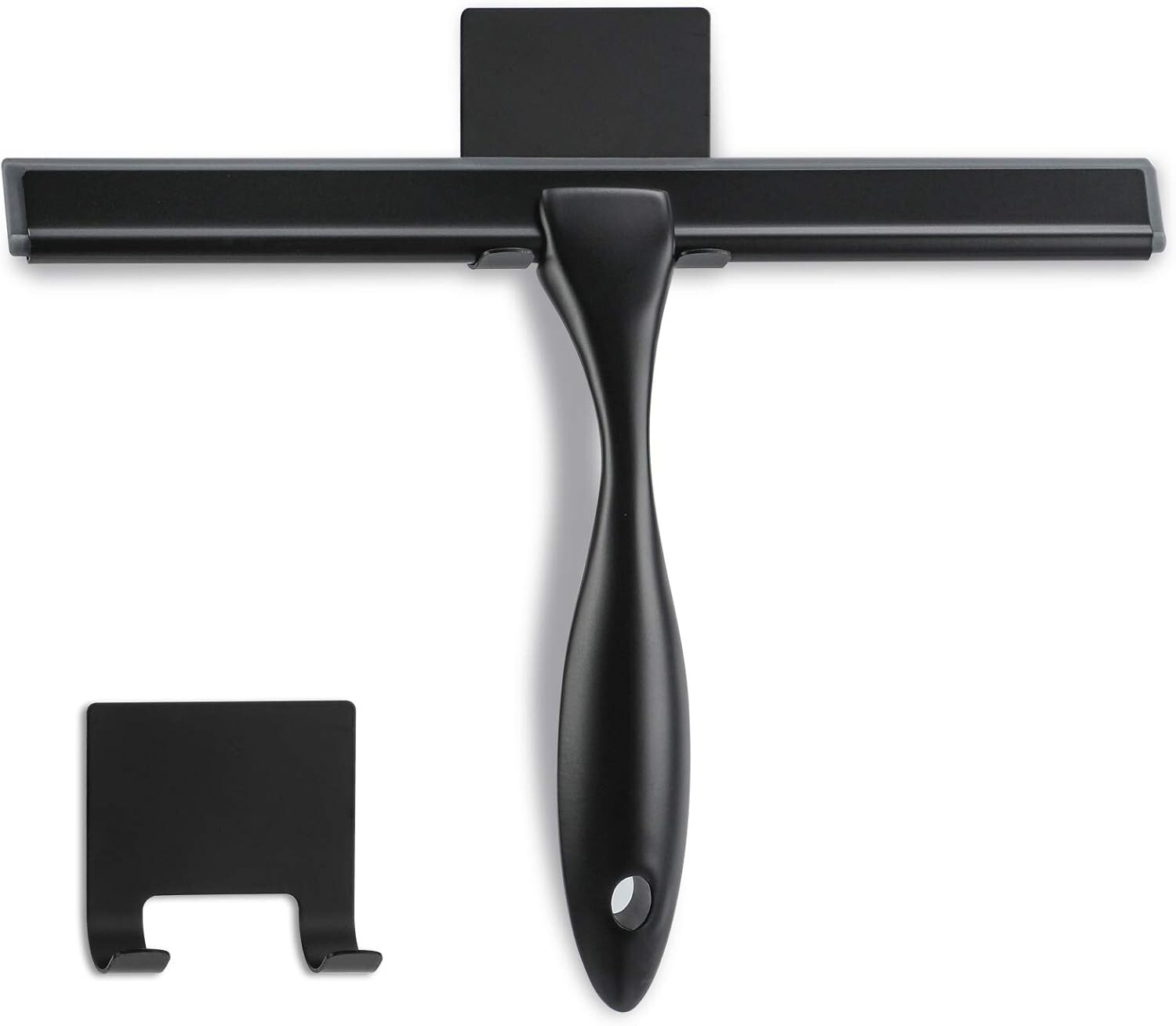 10-Inch Matte Black Shower Squeegee – Streak-Free Stainless Steel Cleaning Tool