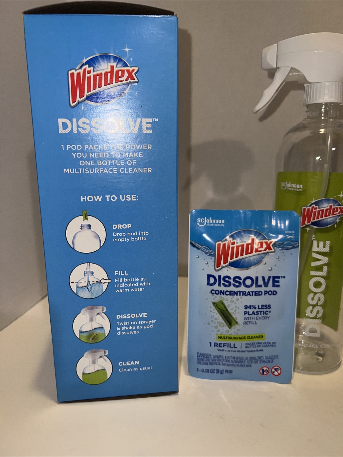 Windex Dissolve Concentrated Pods, Multi surface Starter Kit W/ 1 Pod-*Free~ship
