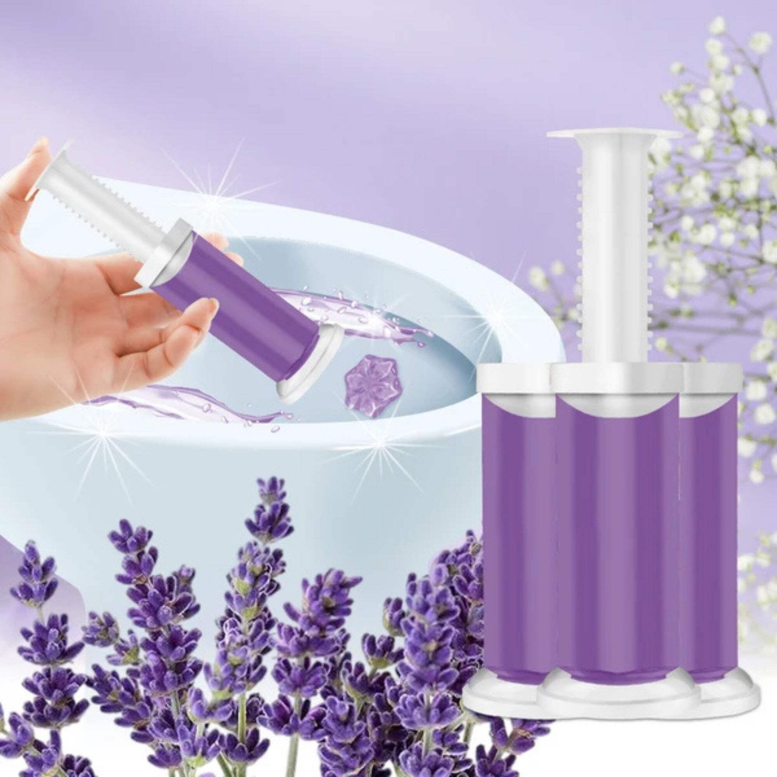 Air Fusion Lavender Scent Toilet Cleaning Gel 56 Stamps 6.43oz 4 Pack