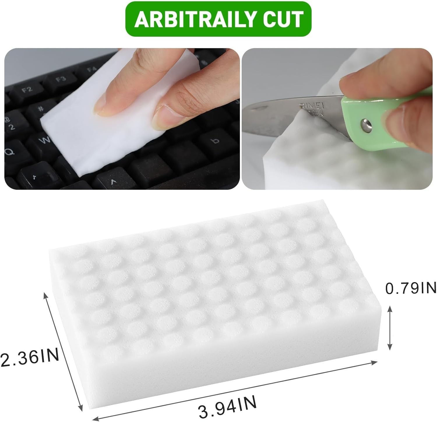 2X Density Sponge Erasers: 50 Pack Non-Toxic Sponges for Effortless Cleaning
