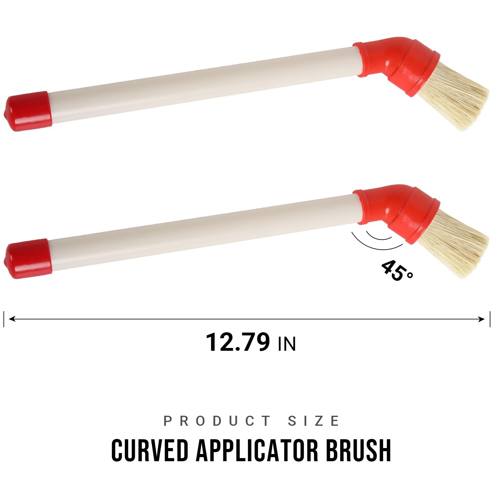 2 Pack Curved Applicator Brush For Tire Mounting Paste 11″ Plastic Handle 45de