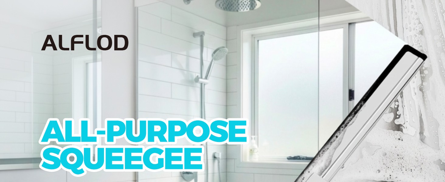 12-Inch All-Purpose Shower Squeegee for Shower Doors, Tile Shower Walls,