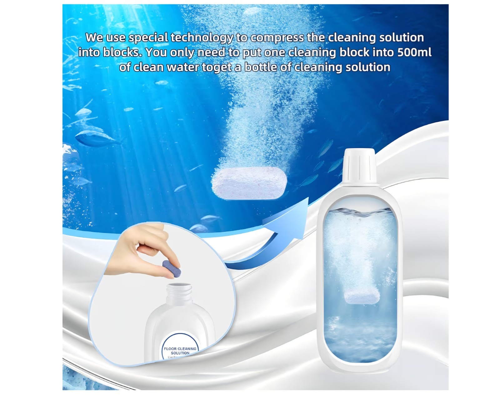 Floor Cleaner Tablets 10 Pack Compatible with Tineco, Unscented 500 mL
