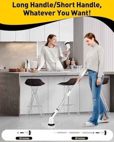Electric Spin Scrubber for Cleaning Bathroom, Shower Scrubber Cordless Cleani…