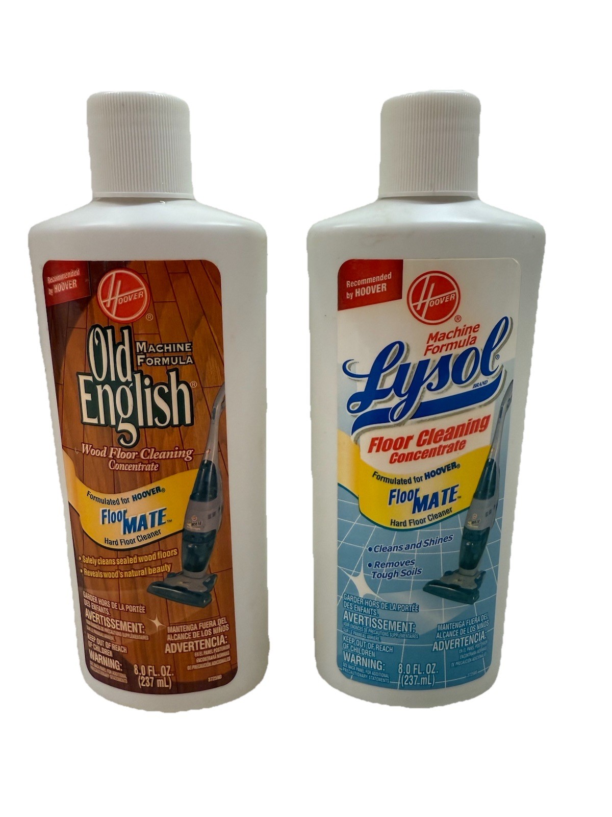 2 Bottles HOOVER Old English Wood & LYSOL Floor Cleaning Concentrate Floormate