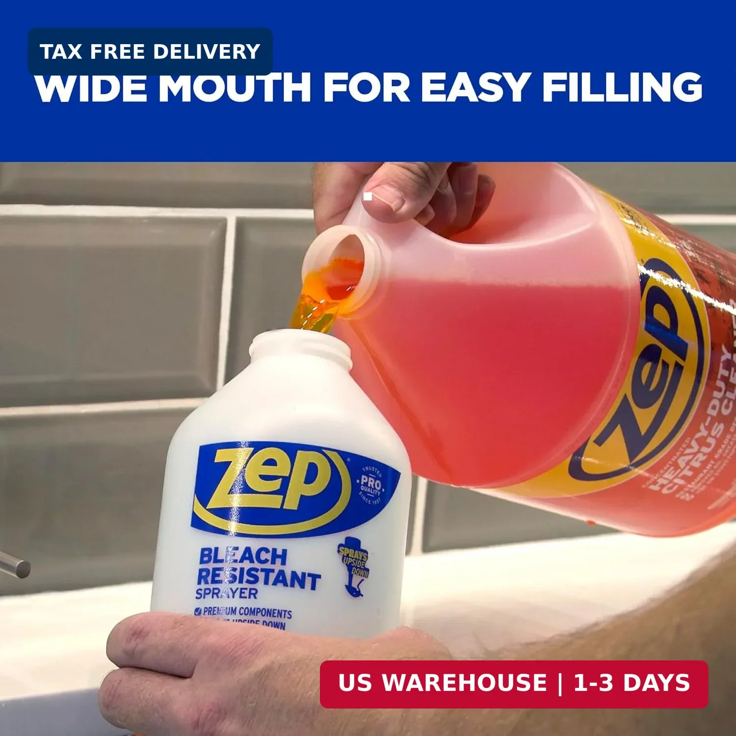 Zep New Bleach Resistant Professional Sprayer 2.0 Bottle 32 Ounces – 30 Foot Spr