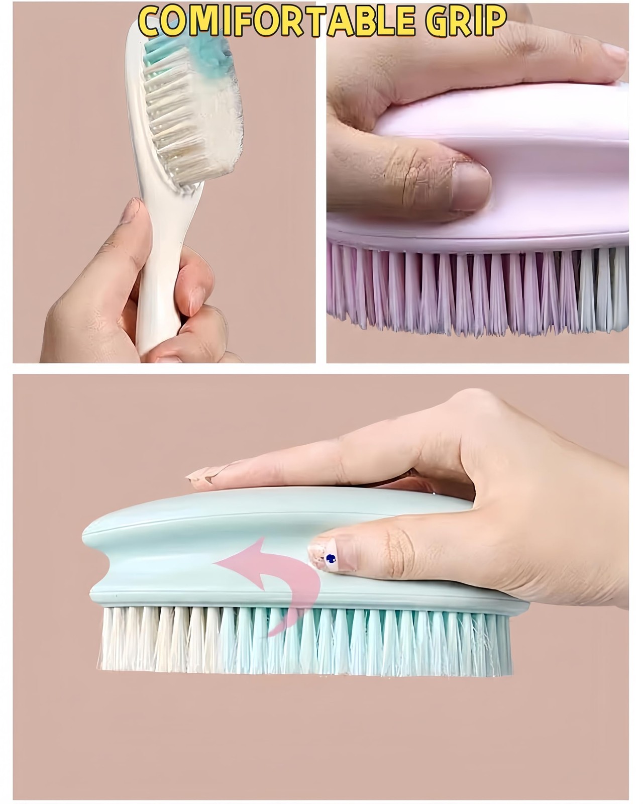 Laundry Scrub Brush Soft Bristle Household Cleaning Brushes for Carpet, Clothes