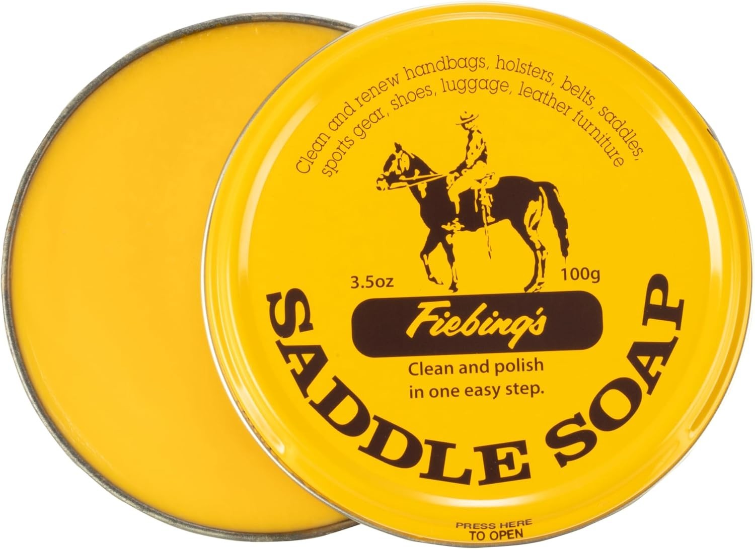 Fiebing’s 3.5 oz Yellow Saddle Soap – Leather Cleaner & Conditioner