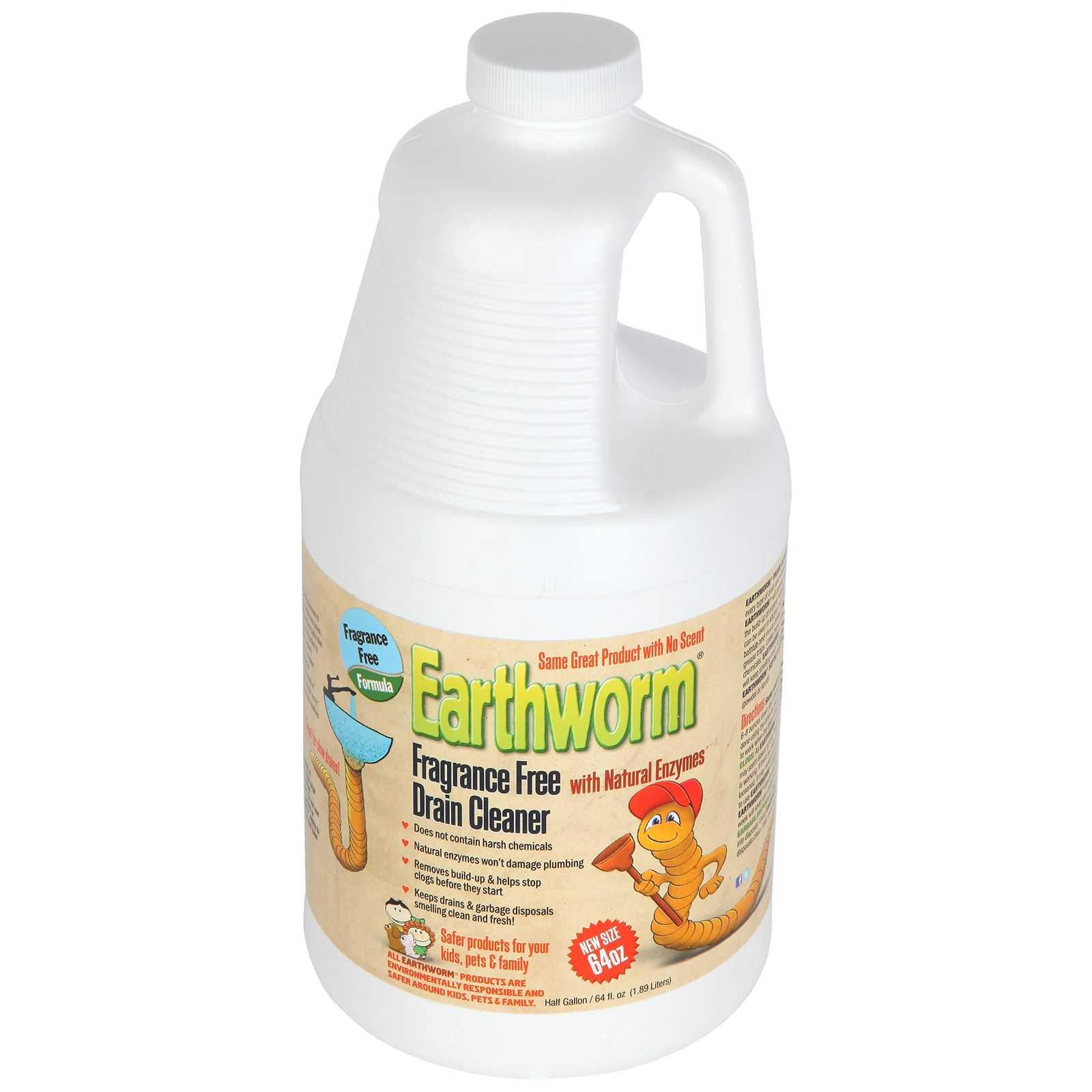 Drain Cleaner – Drain Deodorizer – Natural and Family-Safe – 64 fl oz