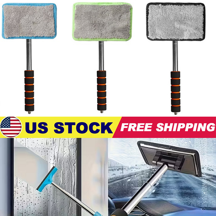 Windshield Cleaning Tool Kit Car Window Glass Wiper Cleaner Brush Pad Extendable
