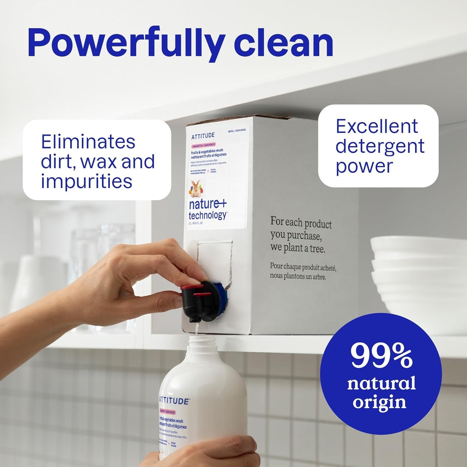 Eco-Friendly Unscented Produce Cleaner – Plant-Based, Wash 27.1 Fl Oz