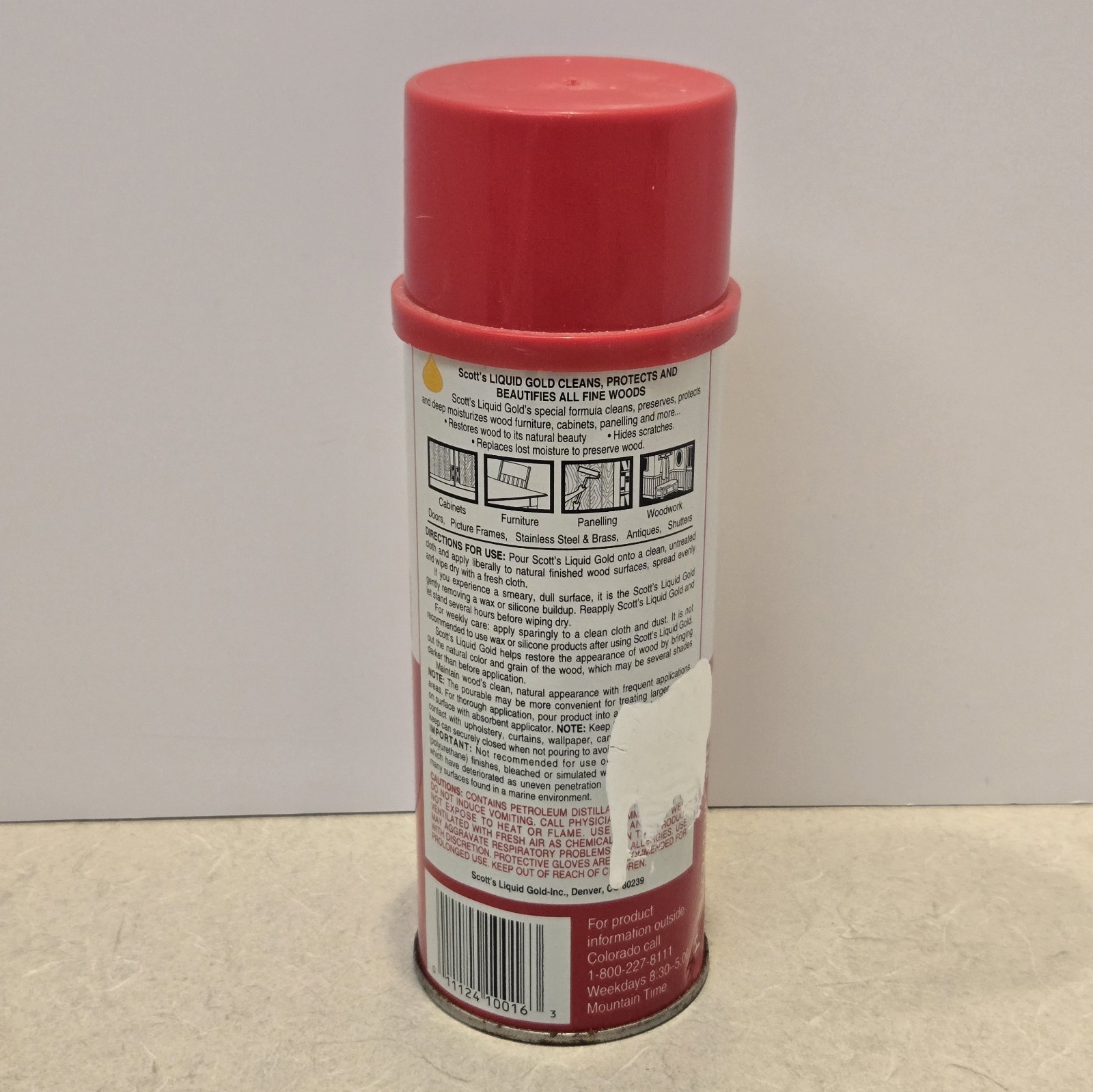 Vintage Scott’s Liquid Gold Wood Cleaner Pourable Top Non Aerosol 16oz