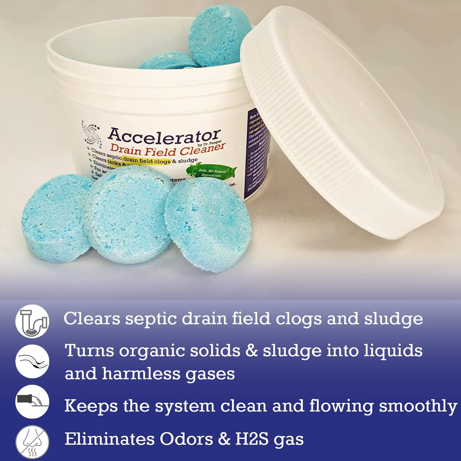 Drain Field Cleaner by Dr. Pooper – Clears Septic System Leach & Drain Field of