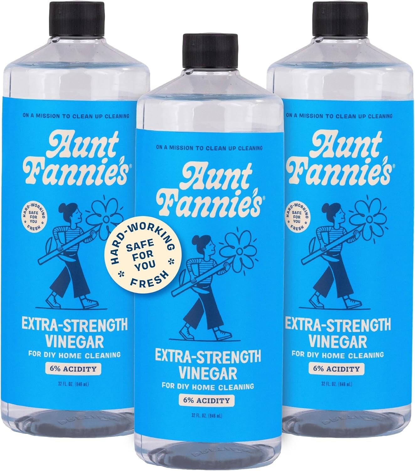 Effective Grime-Busting Cleaning Vinegar – 32 oz (3-Pack) – Residue-Free Formula