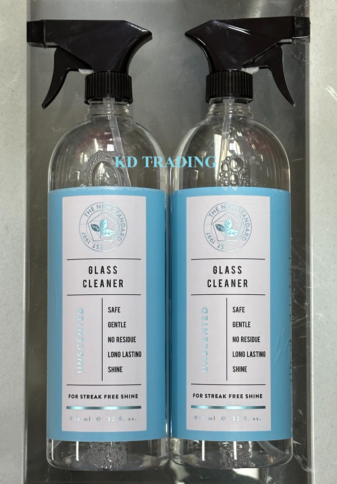 2-Pk THE NEW STANDARD ~ UNSCENTED Safe Streak Free Lasting Shine GLASS CLEANER