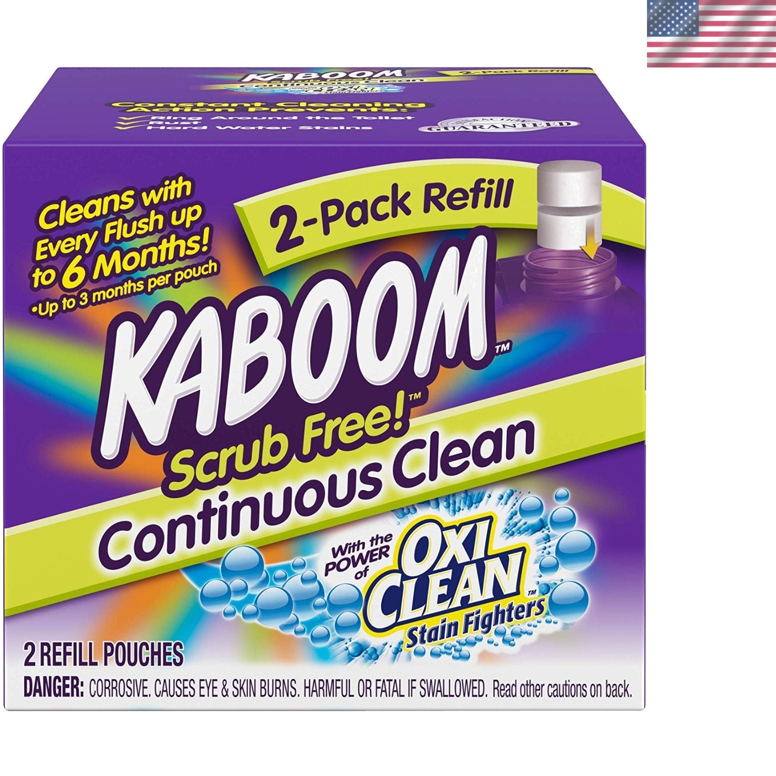 Scrub Free! Continuous Clean Toilet Cleaning Refill – Two Pouches for 9