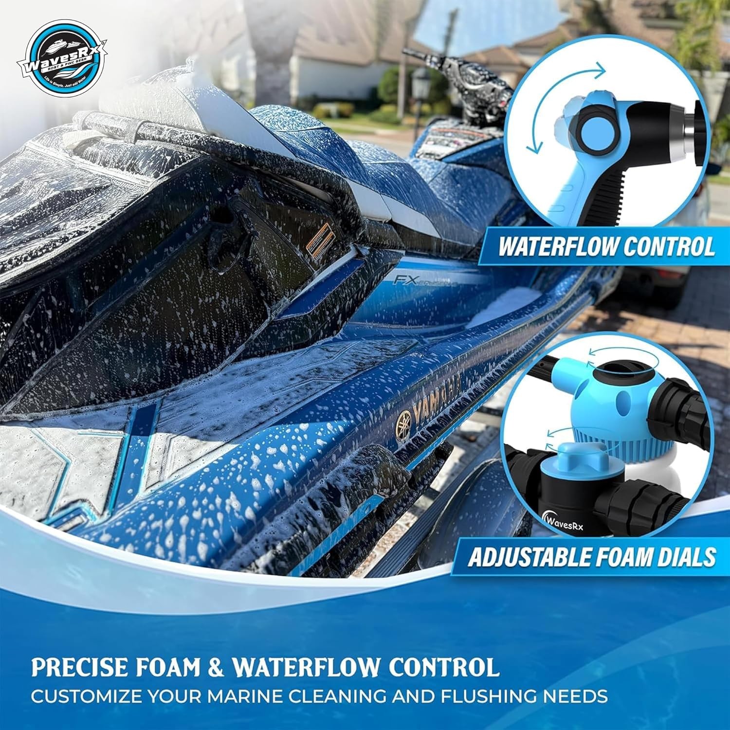 WAVESRX PWC & Boat Wash Sprayer & Engine Flush Mixer to Wash Salt Away