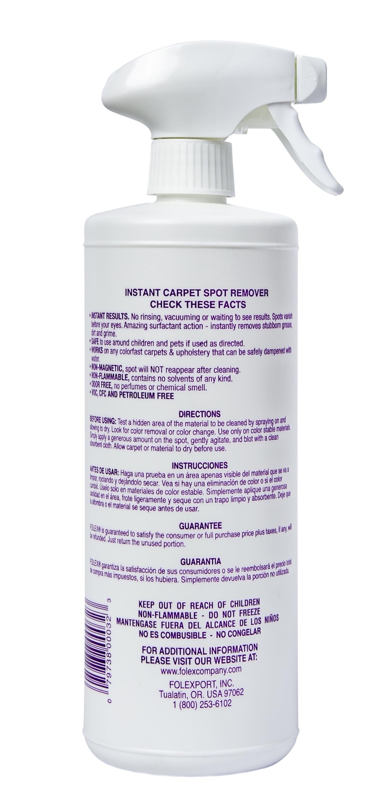FOLEX Instant Carpet Spot Remover 32 Fl Oz Pack of 3 Safe Effective Stain Rem…