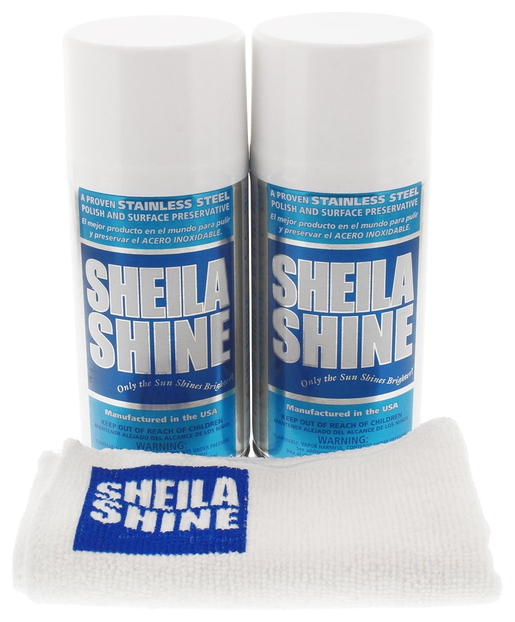 2 x 10oz Sheila Shine Stainless Steel 5 Ounce (Pack of 2), 2 Pack with cloth
