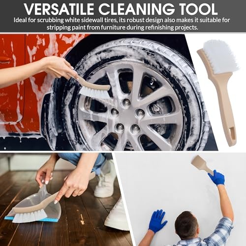 8.5 Inch Multi-Purpose White Nylon Utility Scrub Brush – Ideal for Automotive