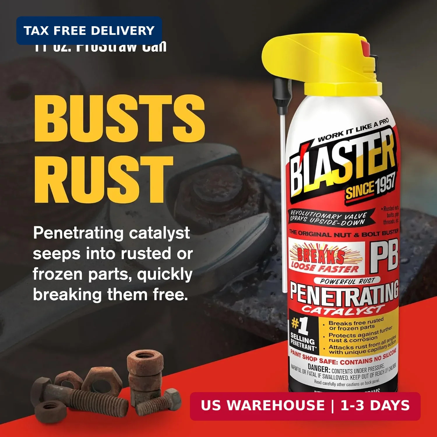 PB Blaster Penetrating Oil Spray, 11 oz Aerosol Cans (6-Pack) – Rust Remover & B