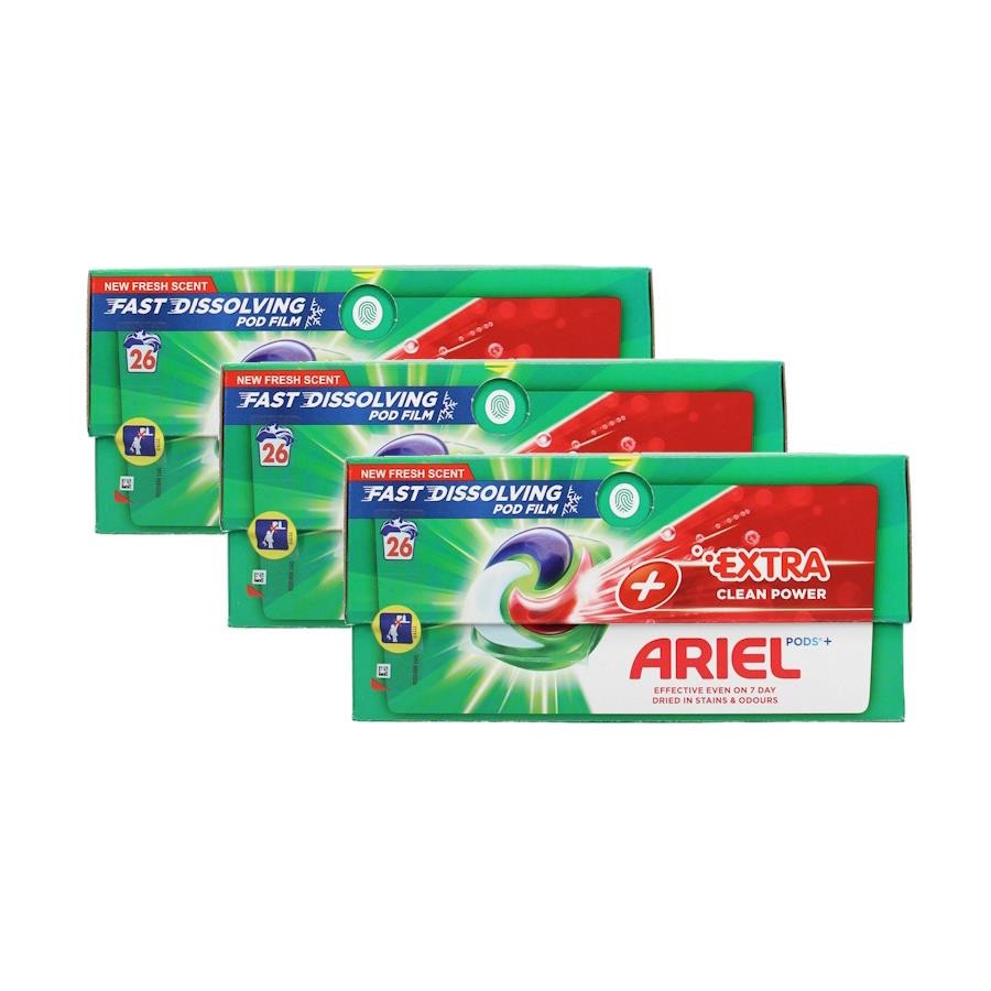 Ariel Extra Clean Power Pods 26 Washes – 3 Pack