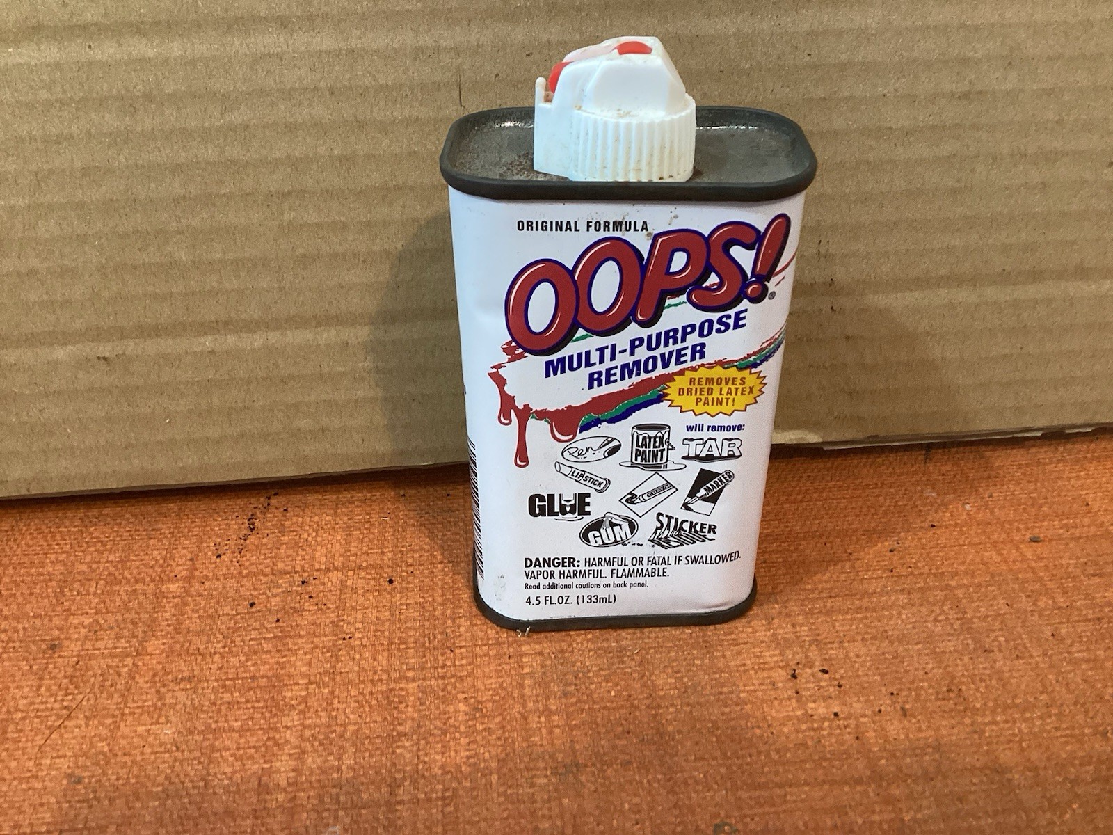 Vintage OOPS! Multi-Purpose Remover Tin Can 4.5oz Can About 30% Full Used