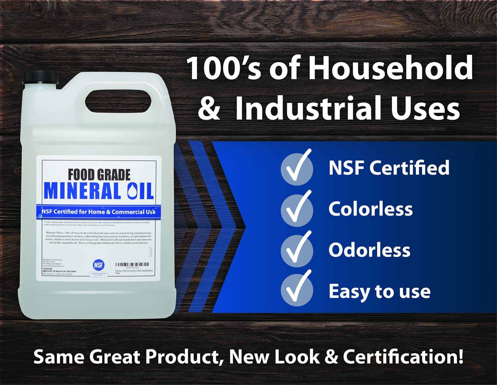 NSF Certified Food Grade Mineral Oil Gallon 128oz, Certified Food Safe Condi…