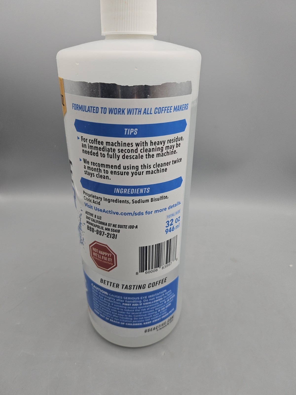 New Active Coffee Machine Descaler Descaling Solution – 32oz Limescale Remover