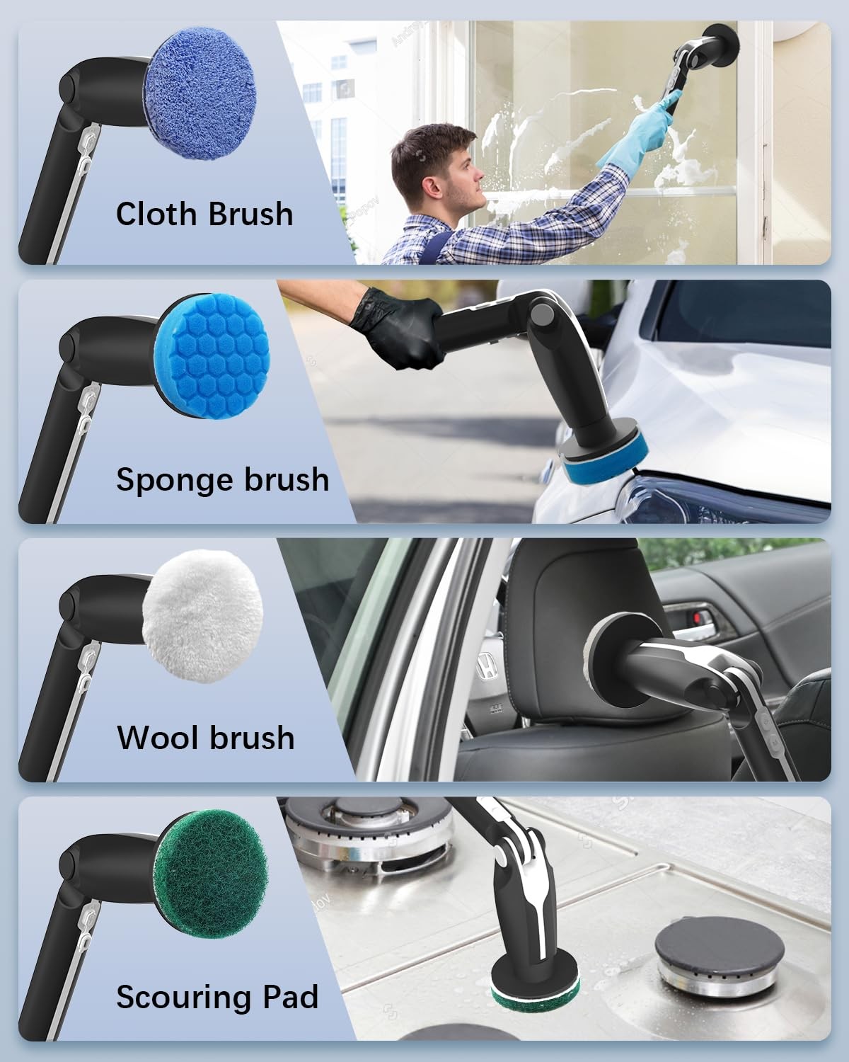 Leebein Electric Spin Scrubber, Shower Scrubber with 4 Adjustable Angles and …