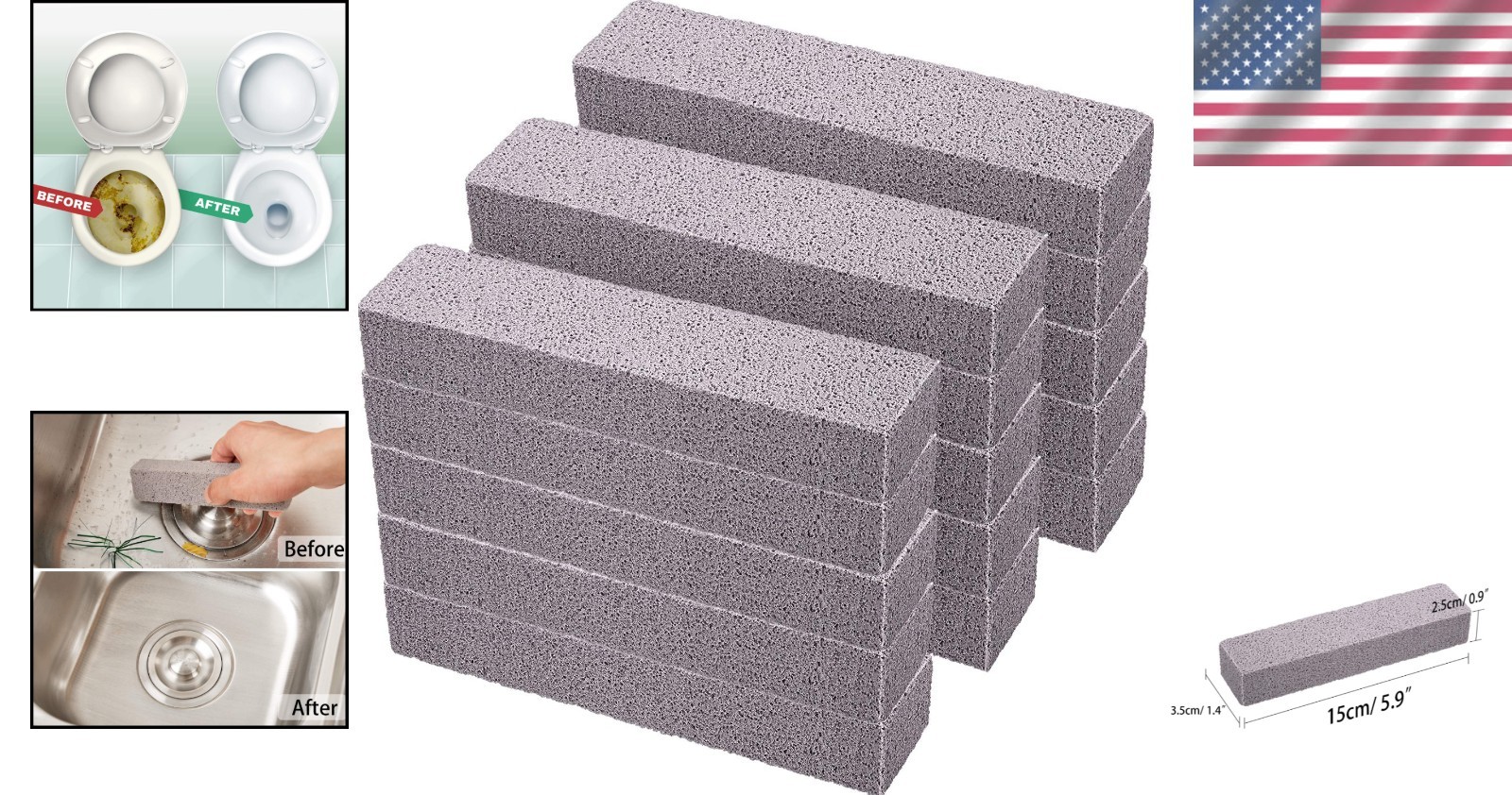 20-Pack Pumice Stones for Cleaning – Toilet Ring Remover