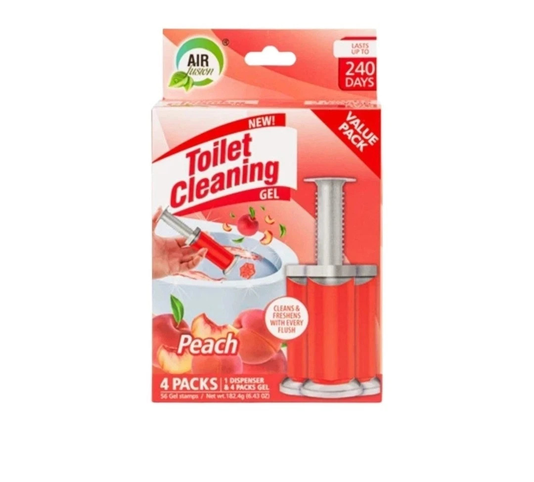 Toilet Cleaning Gel peach 56 stamps 4 Packs cleans freshen value pack Air fusion
