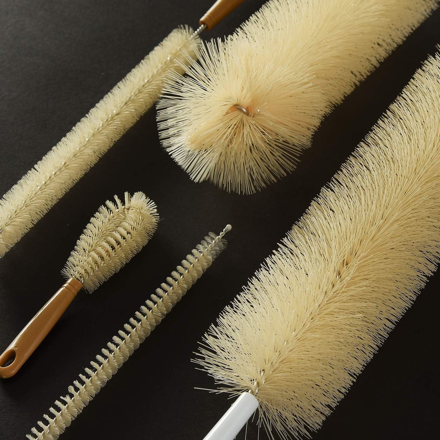 Extra Large Long Bottle Brush Set – 16″ / 15″ Long Bamboo Handle Bottle Clean…