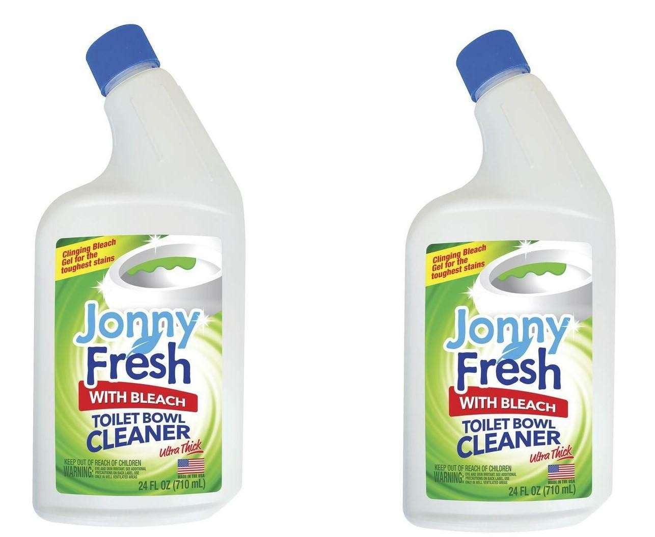 2 Pack Jonny Fresh with Bleach Ultra Thick Toilet Bowl Cleaner 24 oz. Bottle