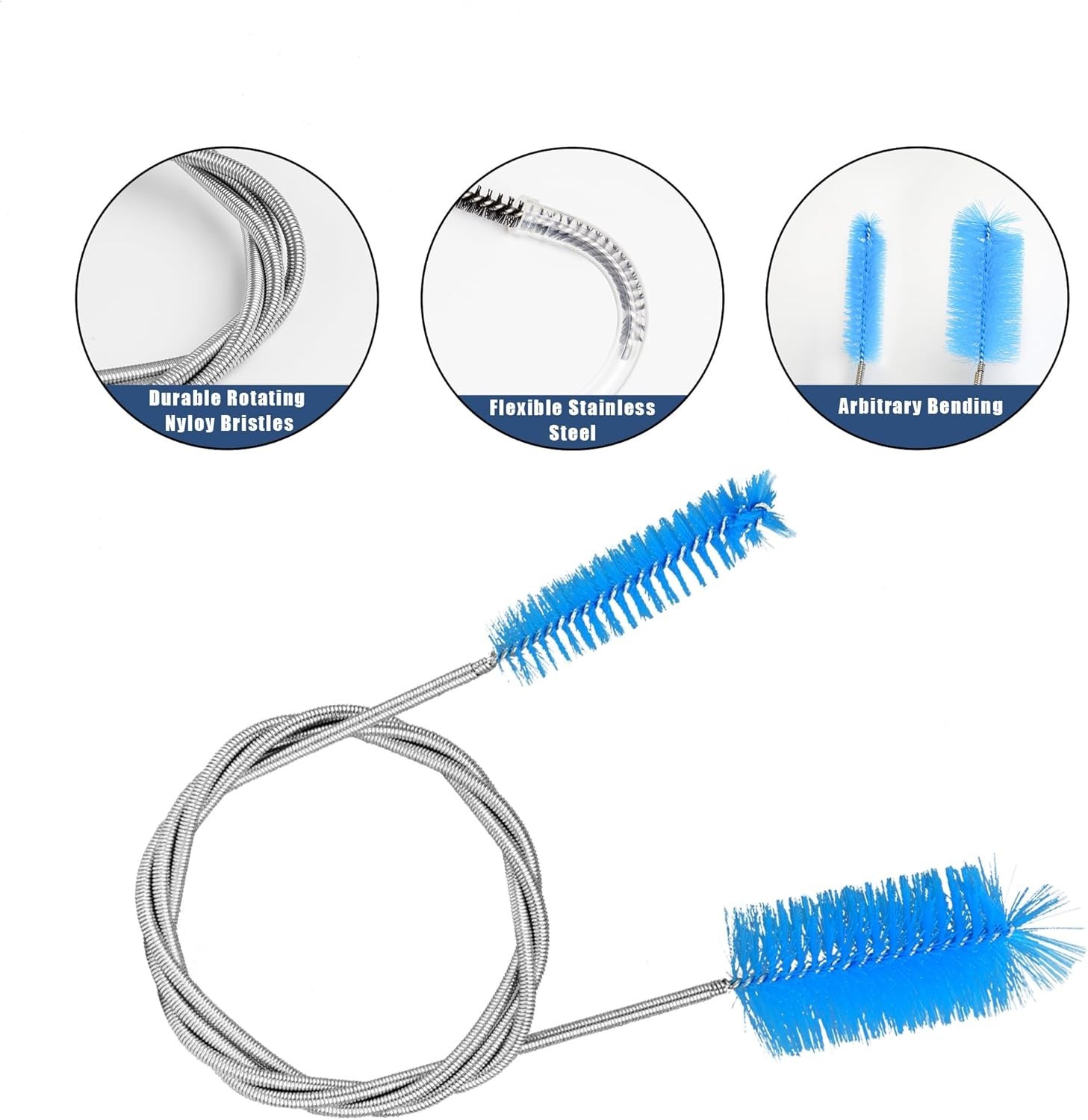 12Pcs Glass Tube Pipe Cleaners Brush Kit,Long Nylon Straw Brush for Glass Fun…