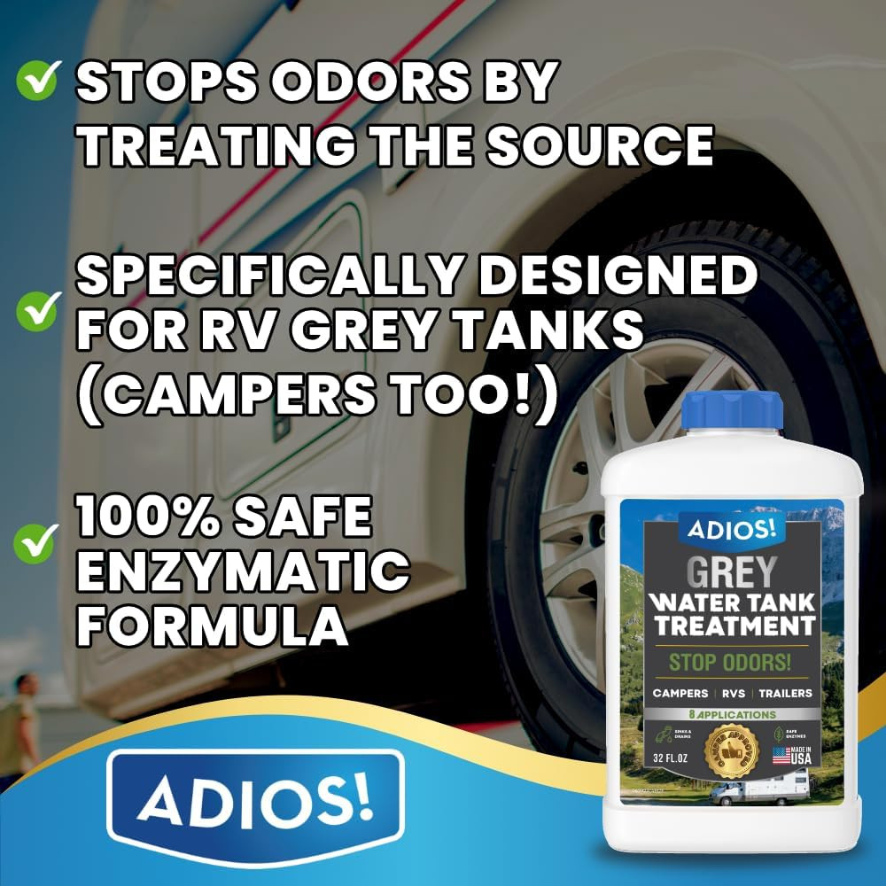 RV Grey Water Tank Treatment and Cleaner, Enzyme Deodorizer for Sink Drains for