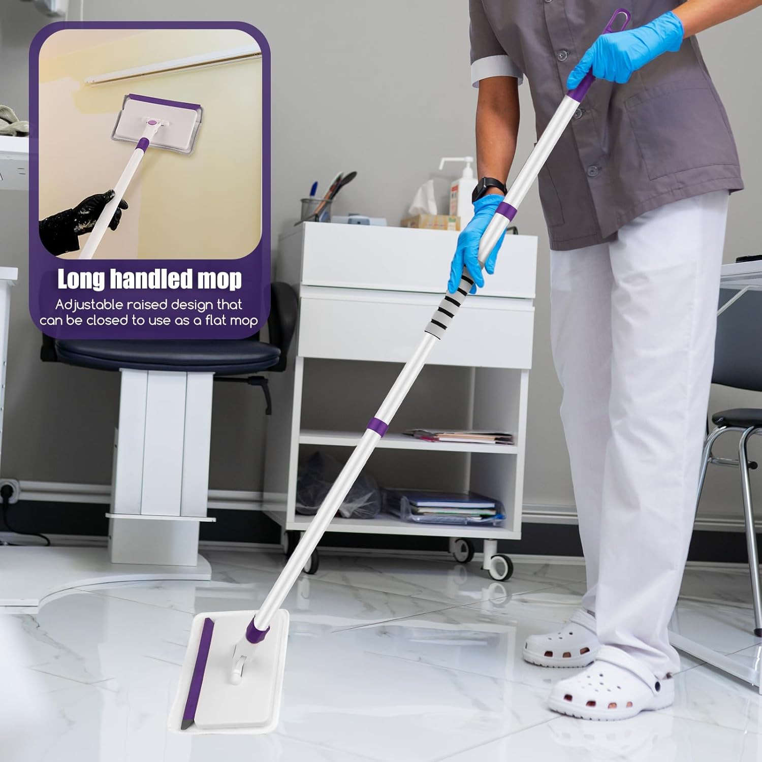 Baseboard Cleaner Tool with Handle, 60″ Extendable Long Handle Baseboard Cleaner