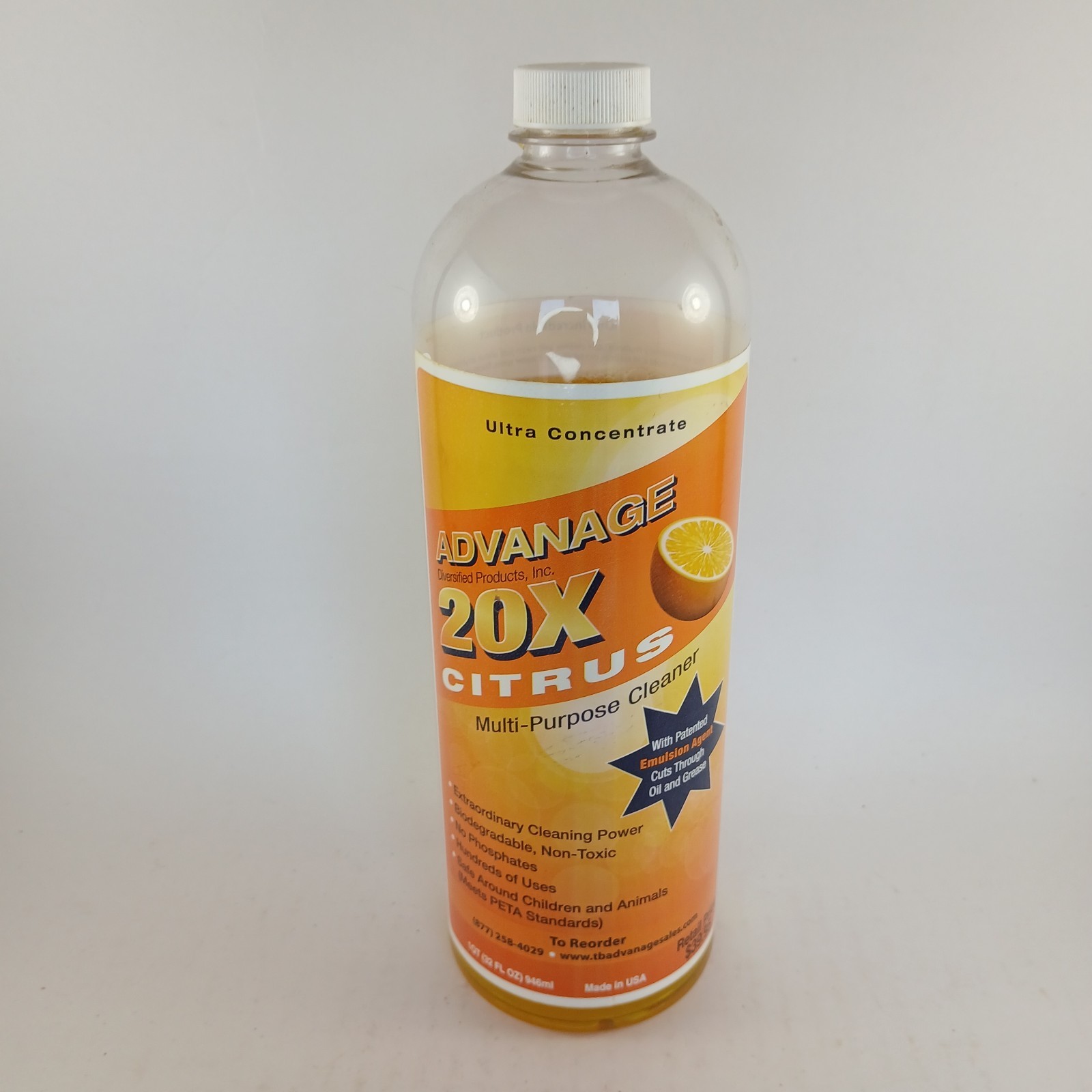 Advanage 20X Household Cleaner Concentrate Refill Citrus All Purpose 32 oz 3/4