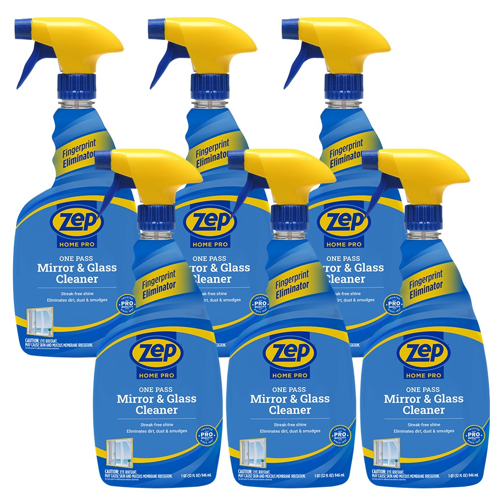 Zep Home Pro One-Pass Mirror & Glass Cleaner – 32 Fl. oz. (Case of 6) – R49606 –