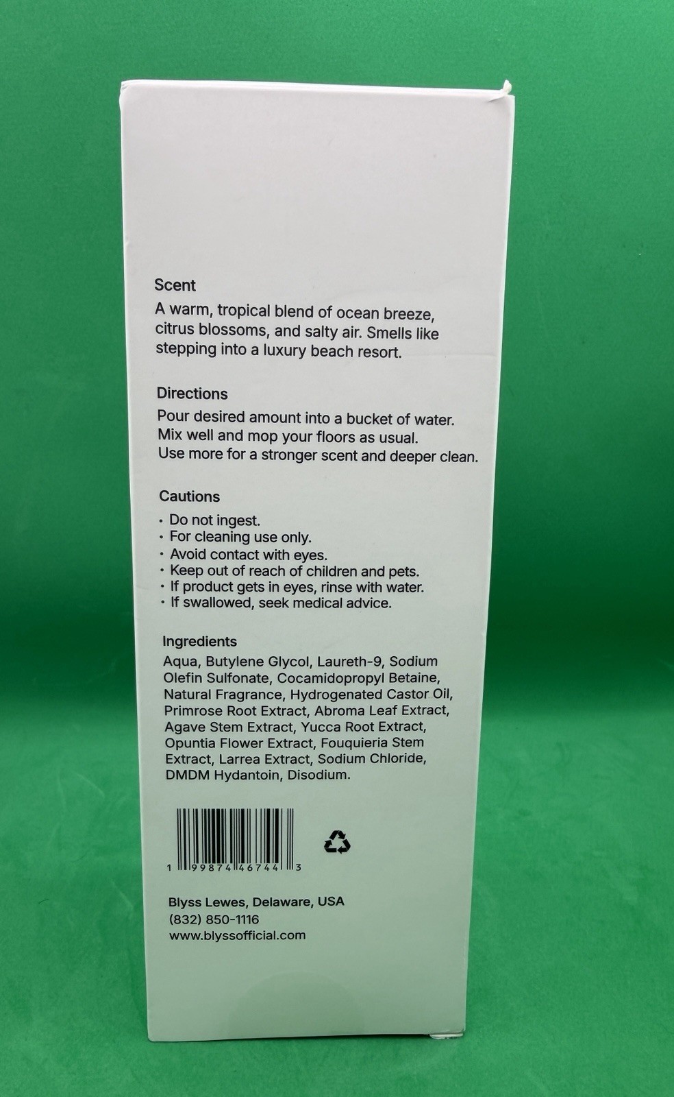 Blyss Mop Soap – Concentrate In Box – Brazillian Waves 16.9 Fluid Oz 500 mL