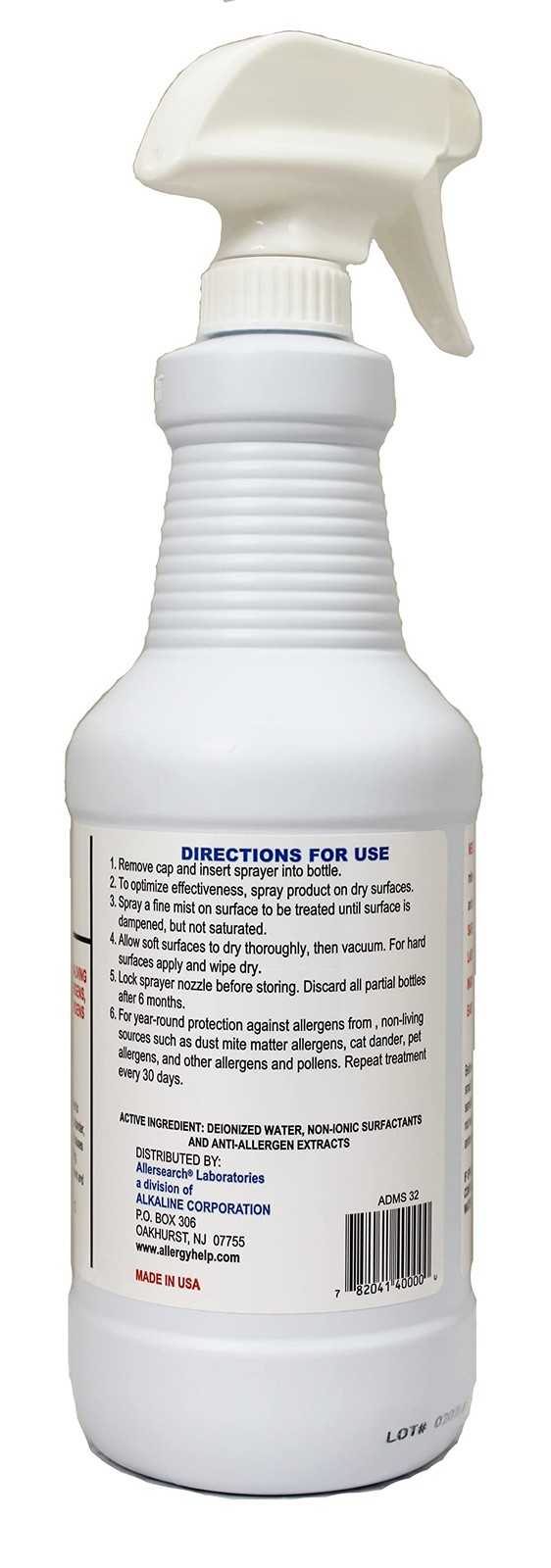 Allersearch ADMS Anti-Allergen Spray 32 32 Fl Oz (Pack of 1), Ivory
