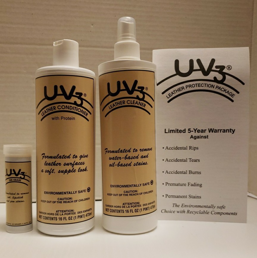 Masterguard 3 Piece UV3 Leather Protection Package Deluxe Furniture Care Kit