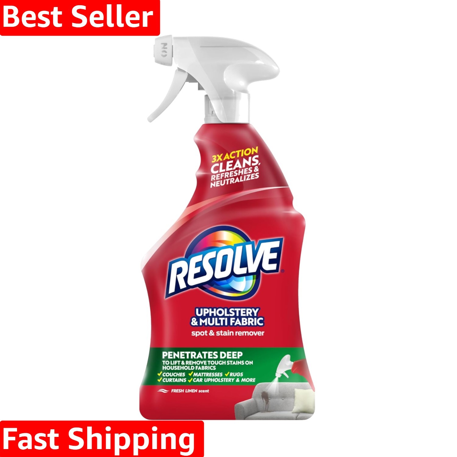 Refresh Your Upholstery: 22 fl oz Multi-Fabric Cleaner and Odor Remover Spray