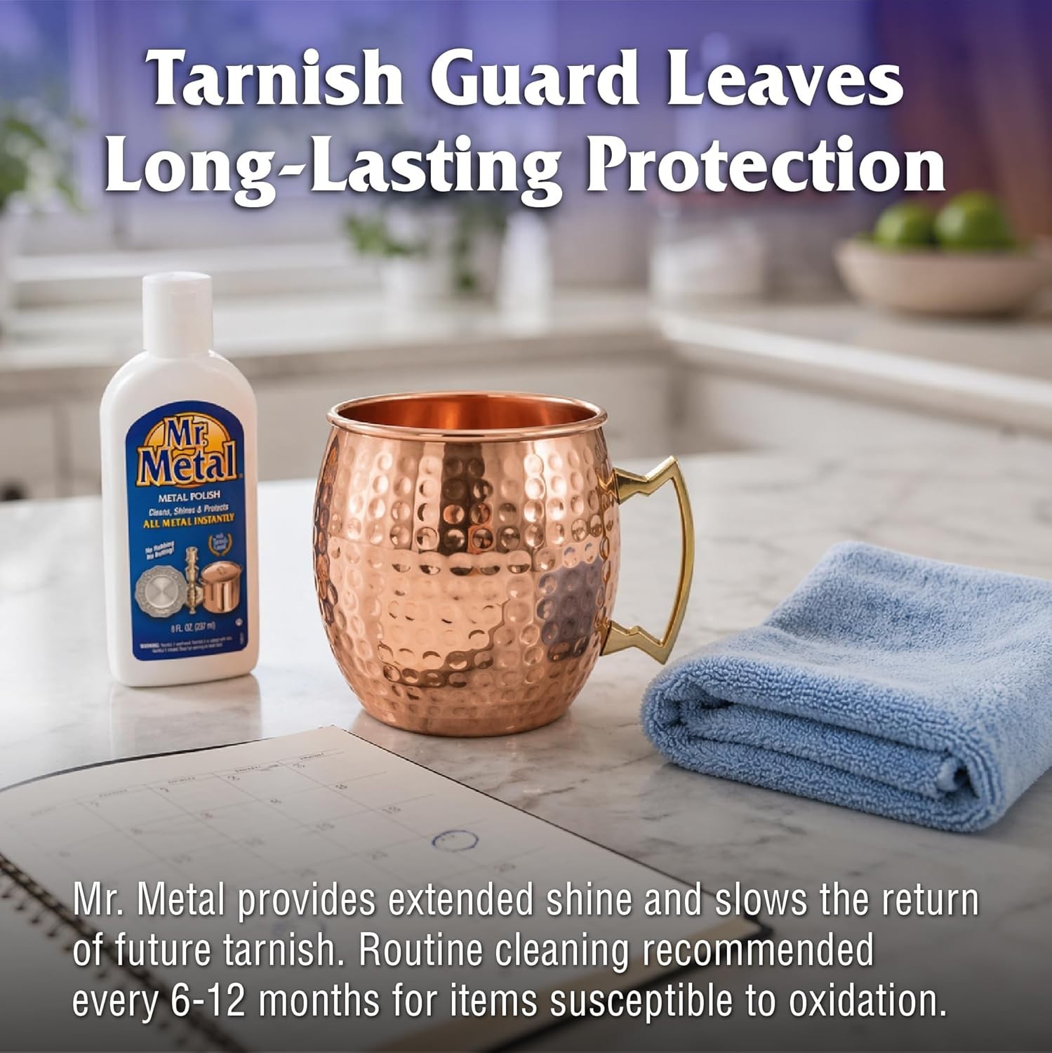 Metal Polish Liquid All Metal Cleaner Tarnish Remover Chrome Silver Brass 8 oz