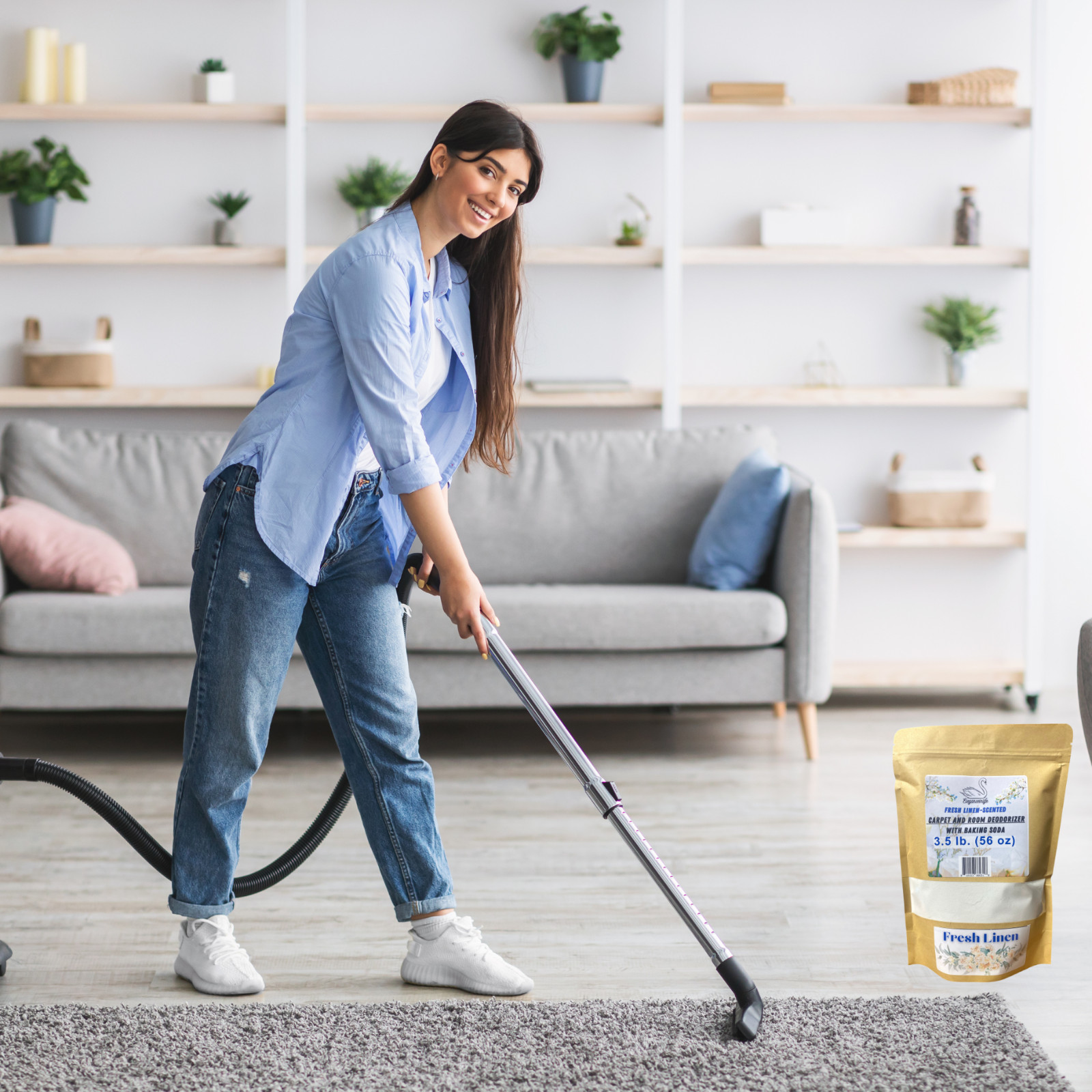 Eleganceinlife Fresh Linen-Scented Carpet and Room Deodorizer Baking Soda 3.5 LB