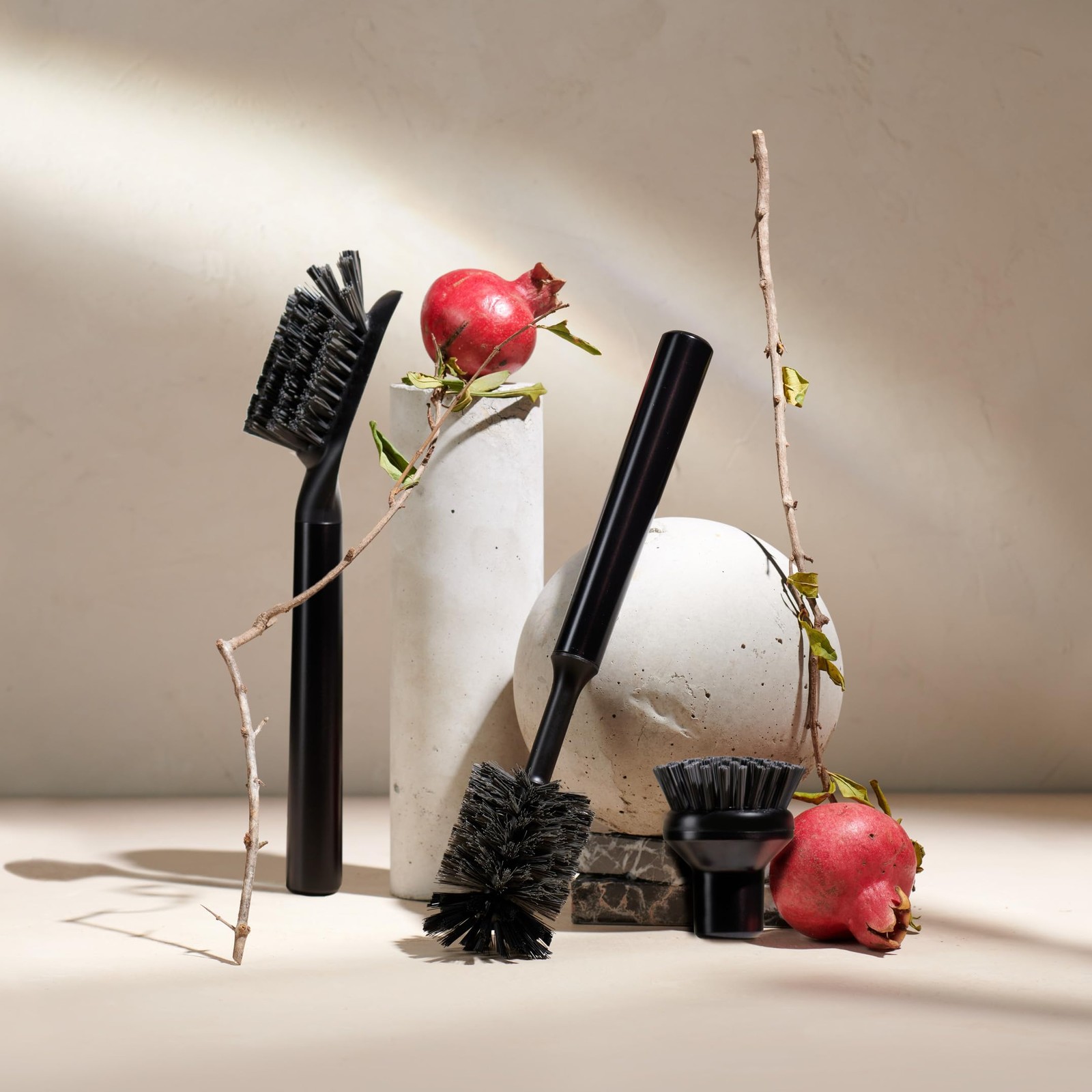 Ionic Brush Set, Magnetized to Stand Upright, Stainless Steel with Replaceabl…