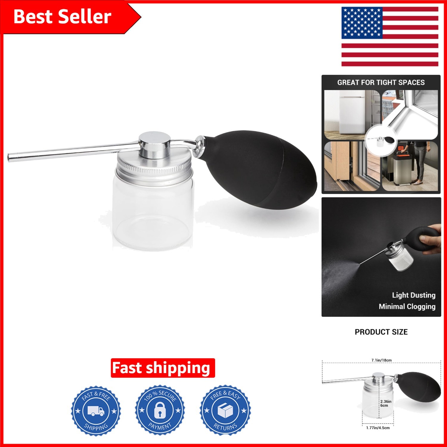 Diatomaceous Earth Powder Duster with Air Mixing for Precise Application